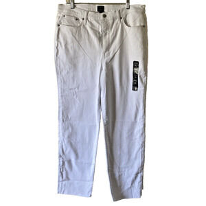 J.Crew Jeans Women 32 White Stovepipe High Rise Raw Hem Signature Stretch NWT